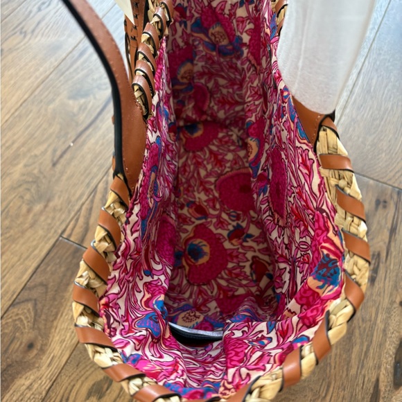 ba&sh Natural Straw Tote with Brown Leather Details - Picture 4 of 4